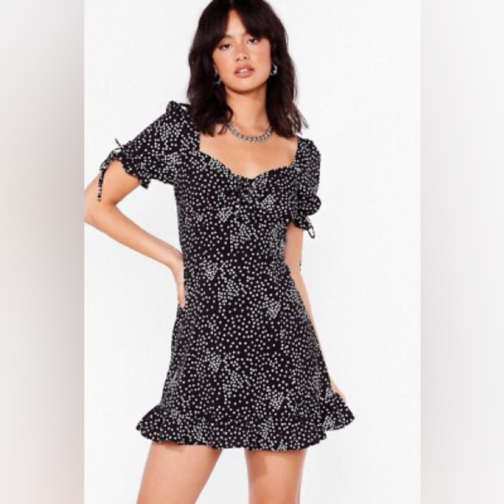 Nasty Gal Black and White Mini Dress
